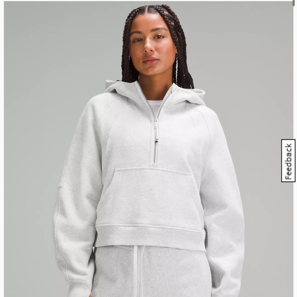 Scuba oversized half zip hoodie Heather ultra light grey
